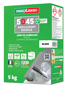 Joint carrelage blanc 5045 PROLIJOINT SOUPLE - 5kg sol et mur - 2 à 12mm
